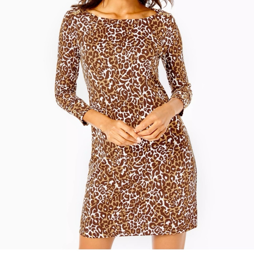 Lilly Pulitzer Sophie Dress- UPF 50 Chocolate My Favorite Spot - Size Large